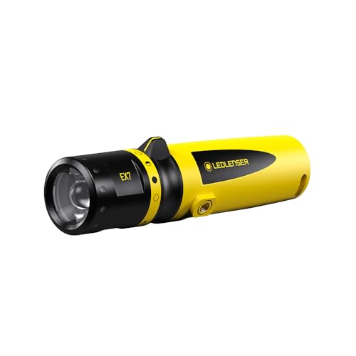 Ledlenser EX7 Robusta Torcia Tascabile LED per l’Officina, Uso con 3 batterie AA, protetta Contro Le esplosioni, Zona Ex 0/20, 200 lm, Impermeabile IP68, Portata Luminosa di 120m, Flashlight