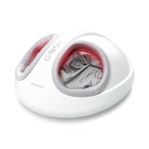 Medisana FM 888 Masajeador de pies Shiatsu, eléctrico, función de luz roja, función de calor, 2 velocidades, masaje shiatsu y de compresión para pies y planta del pie