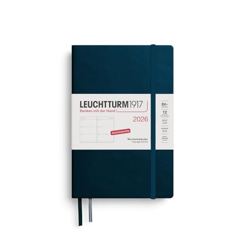 LEUCHTTURM1917 372539 Wochenkalender Paperback (B6+) 2026, 12 Monate, Deep Sea, Deutsch