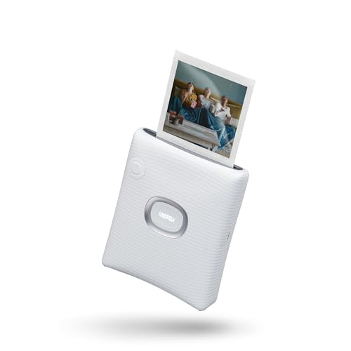Fujifilm instax SQUARE Link Ash White - Stampante per Smartphone a Sviluppo Istantaneo, Stampe Personalizzate e Creative, Connettività Bluetooth, Dimensioni Pellicola 86 x 72 mm