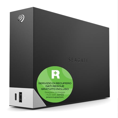 Seagate One Touch Hub 8TB, Hard disk esterno, per pc, PC Portatili e Mac, USB-C, USB 3.0, 1 Anni Mylio, Data Rescue Service (STLC8000400)