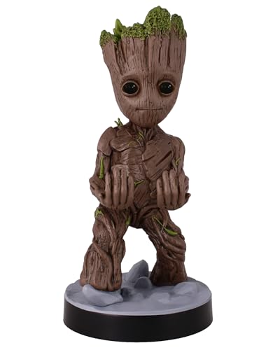 Cableguys Les Gardiens de la Galaxie Figurine Gaming Bébé Groot - Support Manette ou Smartphone - Câble USB Inclus - 20 cm