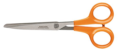 FISKARS Forbici multiuso, Lunghezza: 17 cm, Per destrorsi e mancini, Lama in acciaio inossidabile/Impugnature in plastica, Arancione, Classic, 1005150