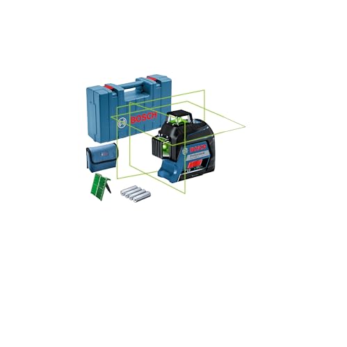 Bosch Professional Nivel láser GLL 3-80 G (láser verde, interior, alcance: hasta 30m, 4 pilas AA, maletín)