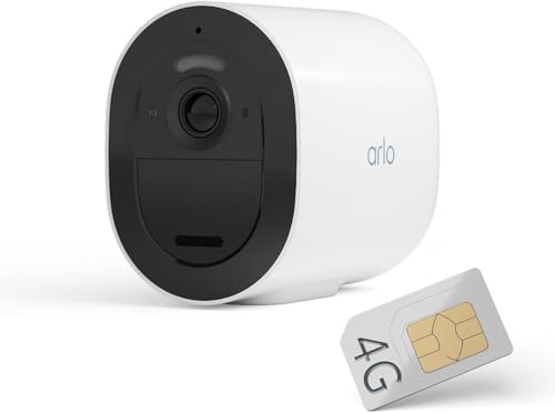 ARLO Go 2 3G et 4G LTE, Caméra de Surveillance WiFi Extérieure sans Fil, Carte SIM ou WiFi IP, Détection par IA, Vision Nocturne Couleur, Compatible avec Alexa, Essai Secure Inclus, 1 Caméra