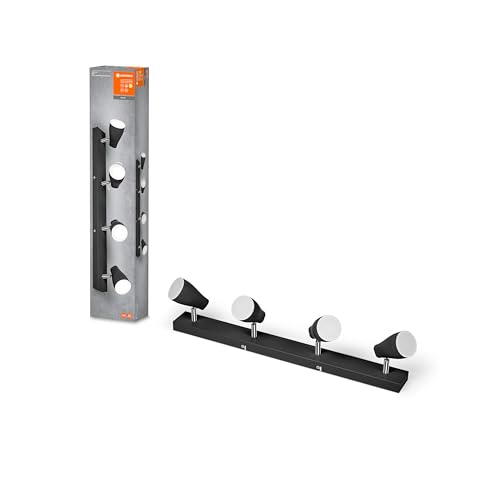 LEDVANCE LED SPOT PEAR Spotlight GU10, schwarz, 4X4,3W, 1400lm, 614mm, warmweiße Lichtfarbe, ausrichtbare Leuchtenköpfe, einfache Montage, Kombination mit smarten GU10-Lampen möglich, IP 20, 2700K