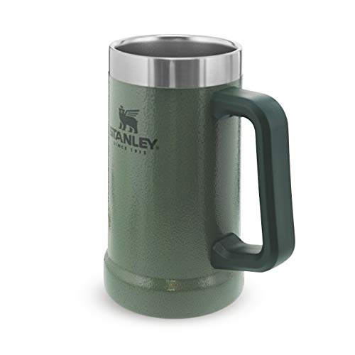 Stanley 1913 Adventure Vacuum Stein 0.7L - Mantiene Le Bevande Fresche Per 7 Ore - Bricco Di Birra Con Manico In Acciaio Inossidabile - Lavabile In Lavastoviglie - Hammertone Green
