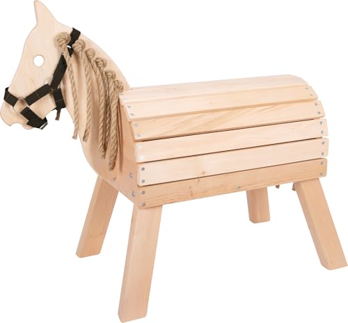 Small Foot Wooden Horse Compact Riding Horse with Headcollar for Children from 3 Years Old, Suitable for Indoor and Outdoor Use, 12313 Toys