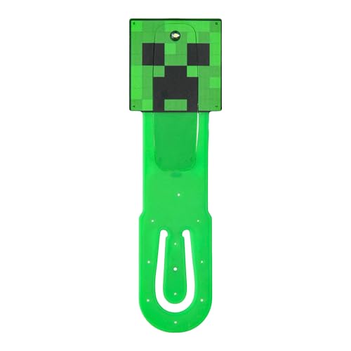 Paladone - Lámpara de lectura y marcapáginas LED con clip de Creeper de Minecraft, regalo de libros con licencia oficial, para gamers y fans de la cultura pop de cualquier edad (funciona a pilas)