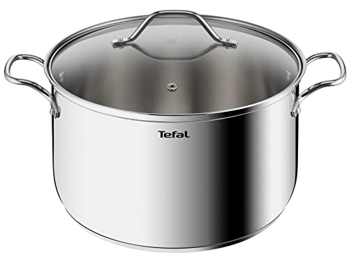 Tefal Intuition XL Grande marmite inox 28 cm / 8 L, Induction, Garantie 5 ans, Acier inoxydable 18/10 première qualité, Taille XL, Poignées robustes, Couvercle verre B8646404