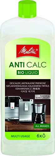 Melitta Limpiador Multiusos Anti Cal - Descalcificador para cafetera BIO líquido, producto de limpieza para cafeteras superautomáticas y máquinas de café, respetuoso con el medio ambiente, 250 ml