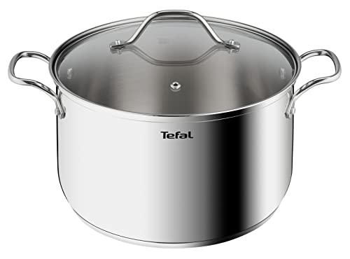 Tefal Intuition XL Grande marmite inox 26 cm / 6.5 L, Induction, Garantie 5 ans, Acier inoxydable 18/10 première qualité, Taille XL, Poignées robustes, Couvercle verre B8646304