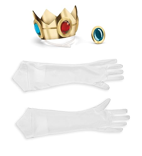 DISGUISE Super Mario 13375 Ensemble de déguisement Princesse Peach pour Fille Blanc Taille Unique