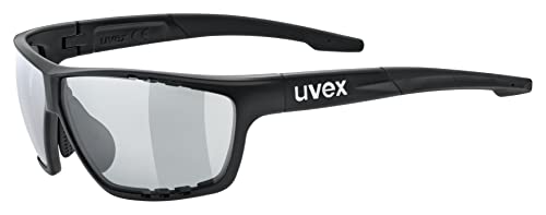 uvex sportstyle 706 V - Sportbrille für Damen und Herren - selbsttönend - beschlagfrei - black matt/smoke - one size