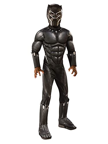 Rubie's Offizielles Luxuskostüm Black Panther, Avengers, Kindergröße M, 5-7 Jahre, Körpergröße 132 cm Karneval