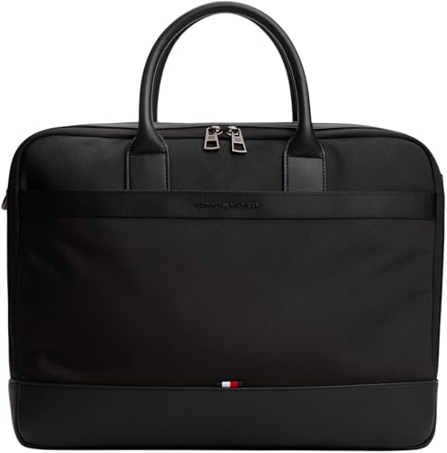 Tommy Hilfiger Herren Laptoptasche Nylon Travel mit Tragegriffen, Schwarz (Black), Einheitsgröße