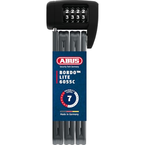 ABUS Bordo Lite 6055C SH Cerradura Plegable - con Estribo y código de combinación - Cerradura de combinación extraligera de Acero Especial - Nivel de Seguridad 7