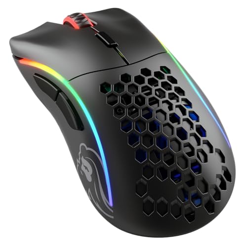 GLORIOUS Gaming Model D Wireless Ratón Gaming inalámbrico - 69 g superligero, sin Lag 2,4 GHz inalámbrico, hasta 71 Horas de batería, RGB, Sensor BAMF, ergonómico, 6 Botones - Negro Mate