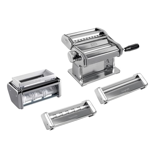 Marcato MULTIPAST, Set Macchine per Pasta, Acciaio Cromato, Diversi Formati di Pasta, 20x20x15 cm, Facile da Usare, Linea Premium.