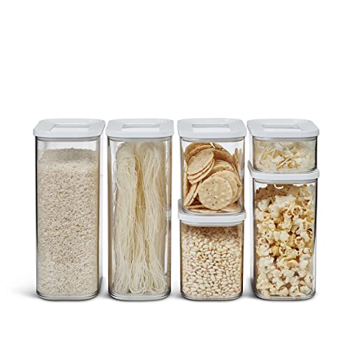 Mepal Boîte Rangement Cuisine Ensemble de 6 - Rangement et Organisation de Cuisine - Boite Hermétique Alimentaire & Empilable - 2x 2000 ml, 2x 1000 ml, 1x 1500 ml & 1x 425 ml - White