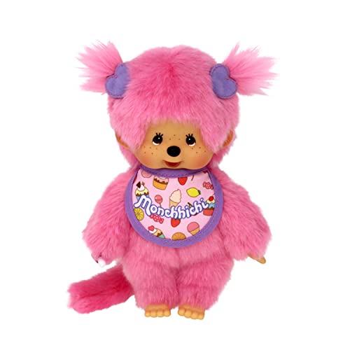 Bandai - Monchhichi - Peluche Monchhichi Frozen Fruits - Peluche Iconique des années 80 - Peluche Rose Toute Douce 20 cm pour Enfants et Adultes - SE23388