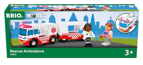 Brio World Ambulanza di Soccorso, Accessori per Set di Trenini per Bambini dai 3 Anni in Su
