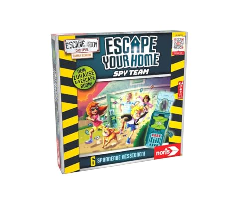 Noris 606101975 Escape Your Home, Familias y Juego de mesa para 3 a 6 jugadores, con temporizador, incluye pilas, para todos los fans de Escape Room, a partir de 8 años