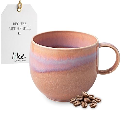 like. by Villeroy & Boch Perlemor Coral - Mug à thé ou à café, rose, en porcelaine haut de gamme