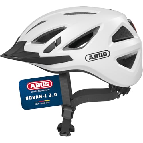 ABUS Casco Urbano Urban-I 3.0 - Casco para Bicicleta con luz Trasera, Visera y Cierre magnético - para Hombre y Mujer