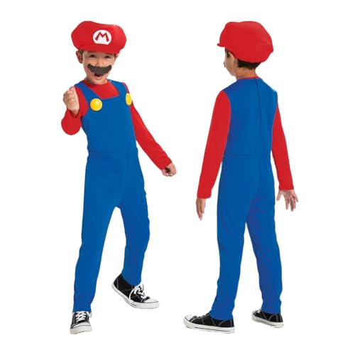 Disguise Super Mario - Disfraz Super Mario Oficial - Incluye Bigote y Gorro - Talla XS - 3/4 Años