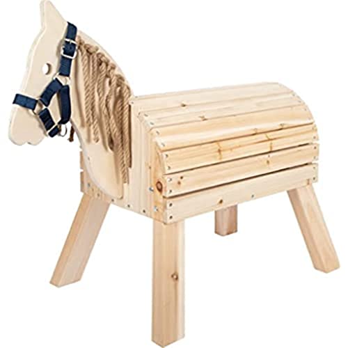 Small Foot Cheval en Bois Compact, Cheval de Selle avec Licol, à partir de 3 Ans, pour l'intérieur et l'extérieur, 12313, Beige