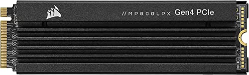 Corsair MP600 Pro LPX 2TB M.2 NVMe PCIe x4 Gen4 SSD Disque SSD - Optimisé pour La PS5 (Jusqu’à 7,100MB/sec Lecture Séquentielle Ultrarapides Allant, 6,800MB/sec D’écriture ) Noir, 2To