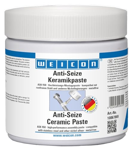 WEICON Pasta de cerámica anti-Seize 450 g, pasta de montaje sin metal contra la corrosión, atascos y abrasión
