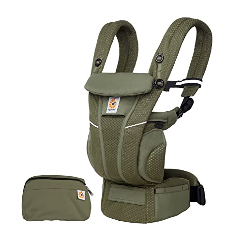 Ergobaby Marsupio Omni Breeze per neonati, 4 posizioni SoftFlex Mesh marsupio anteriore ergonomico marsupio posteriore per neonati, Olive Green