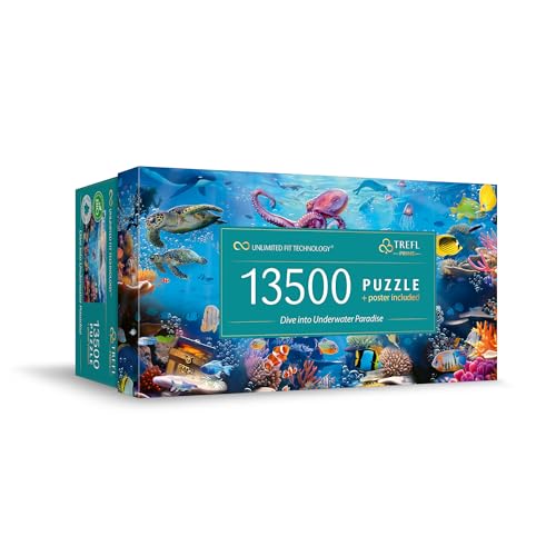 Trefl Prime - Puzzle UFT: Dive into Underwater Paradise - 13500 Pezzi, Grande Puzzle con i Colori del Fondo dell'Oceano, Cartone Spesso, BIO, ECO, Gioco per Adulti e Bambini a partire dai 12 anni