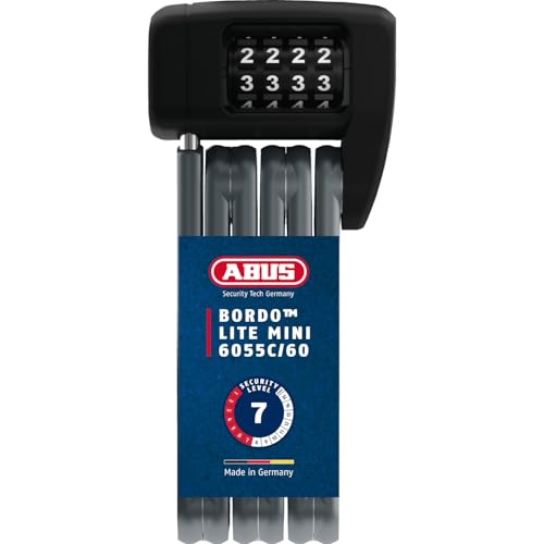 ABUS Bordo Lite 6055C SH Cerradura Plegable - con Estribo y código de combinación - Cerradura de combinación extraligera de Acero Especial - Nivel de Seguridad 7