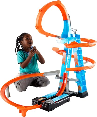 Hot Wheels - Pista y garaje para coches de juguetes, regalo para niños y niñas +5 años (Mattel GWT39), Embalaje sostenible