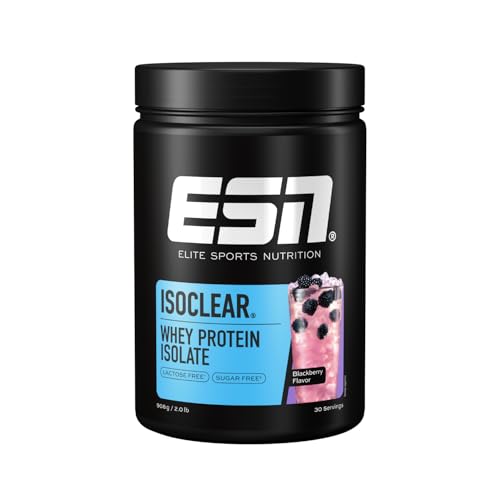 ESN ISOCLEAR Whey Isolate Protein Powder, Blackberry, 908 g, limonada de proteínas con un delicioso sabor afrutado, suero claro - made in Germany