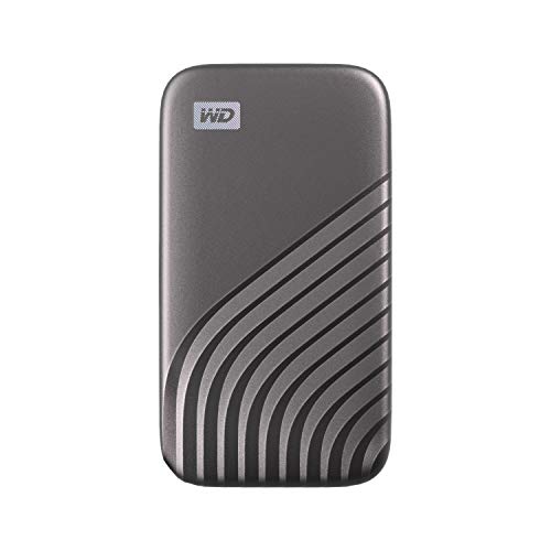 WD My Passport SSD 2 TB mobiler SSD Speicher (NVMe-Technologie, USB-C und USB 3.2 Gen-2 kompatibel, Lesen 1050 MB/s, Schreiben 1000 MB/s) Space-Grau