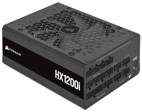 CORSAIR HX1200i Interamente Modulare Ultra-Silenzioso Alimentatore - Compatibilità con Standard ATX 3.0 e PCIe 5.0 - Ventola con Cuscinetto Fluidodinamico - CORSAIR iCUE - 80 PLUS Platinum - Nero