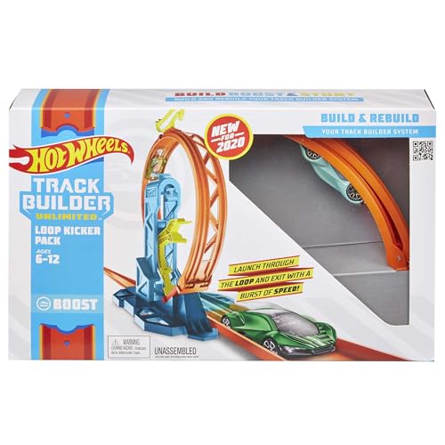 Hot Wheels GLC90 - Track Builder Unlimited Looping Kicker Set Zubehörteile, Spielzeug Autorennbahn ab 6 Jahren