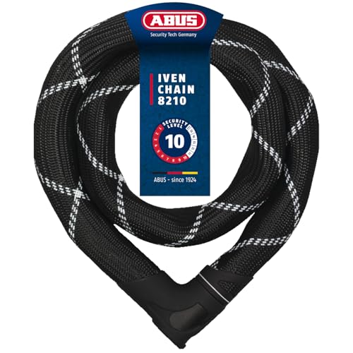 ABUS Candado de Cadena Iven Chain 8210 - candado de Bicicleta de Acero Templado - con Revestimiento de Fibra sintética - Nivel de Seguridad 10