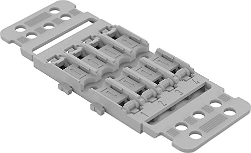 WAGO Adaptateur de Fixation avec Décharge de Traction, 4 Raccords, pour Connecteur 221 Inline avec Levier, pour Montage à Vis, Gris, 221-2504 (5 Pcs)