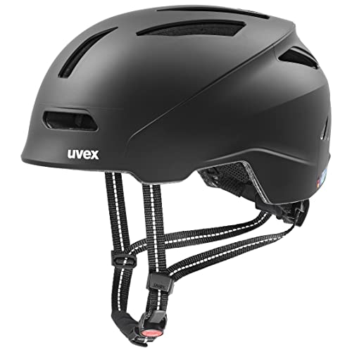 uvex Urban Planet Casco de Bicicleta, Adultos Unisex, Black Matt, 54-58 cm