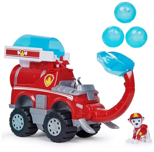 Paw Patrol - Pat Patrouille - Véhicule Deluxe Marcus Jungle Pups - Voiture Figurine À Collectionner - avec Projectiles - Thème Jungle - Pat Patrouille Jouet - Voiture Enfant - Jouet Enfant 3 Ans Et +