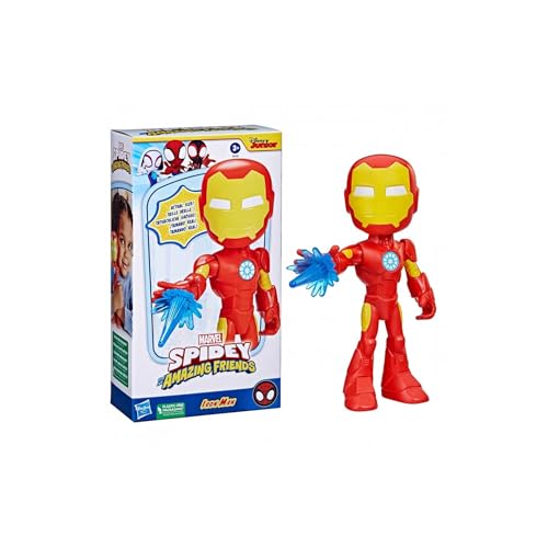 Hasbro Marvel Spidey e i Suoi Fantastici Amici, Mega Iron Man, Action Figure Giocattolo Super Hero per età prescolare, per Bambini e Bambine dai 3 Anni in su