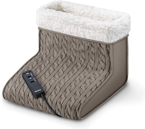 Beurer Scaldapiedi elettrico FWM 45 con Funzione Massaggiante e Riscaldante Attivabili Separatamente, Morbida Fodera in Peluche Estraibile e Lavabile, 2 Livelli di Intensità, Dimensioni 32x26 cm