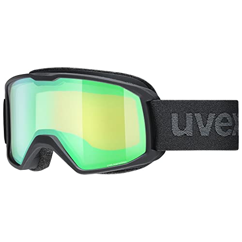 uvex elemnt FM, gafas de esquí unisex, campo visual ampliado antivaho, ventilación sin corrientes de aire, black matt/green-LGL, one size
