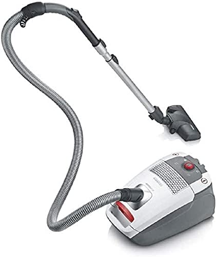 Severin Aspiradora de bolsa, 850 W, 4 litros, Nivel de ruido 74 dB A, Filtración HEPA 13, Longitud del cable 6 m, Incluye boquilla de parquet XL y 2 bolsas BC 7047