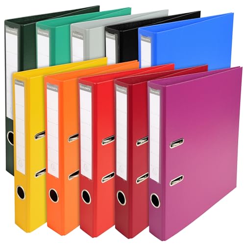 Classeur a levier pvc a4 dos de 50 mm, paquete con 10 unidades, colores surtidos
